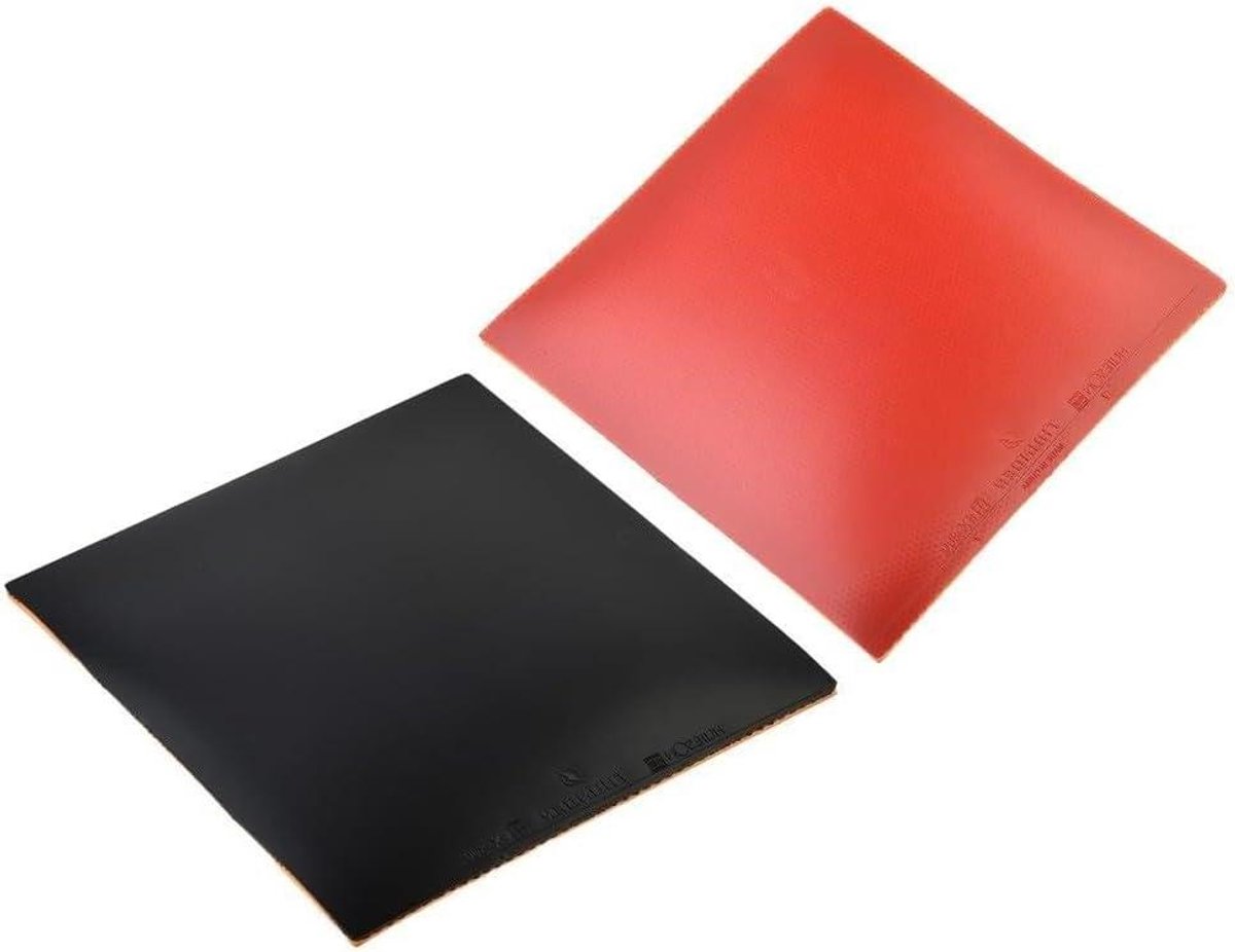 Tafeltennisrubber - Pingpong rubber - Snel aanvalsspel - Verbeterde spin controle - 16 x 16 cm - Zwart Rood