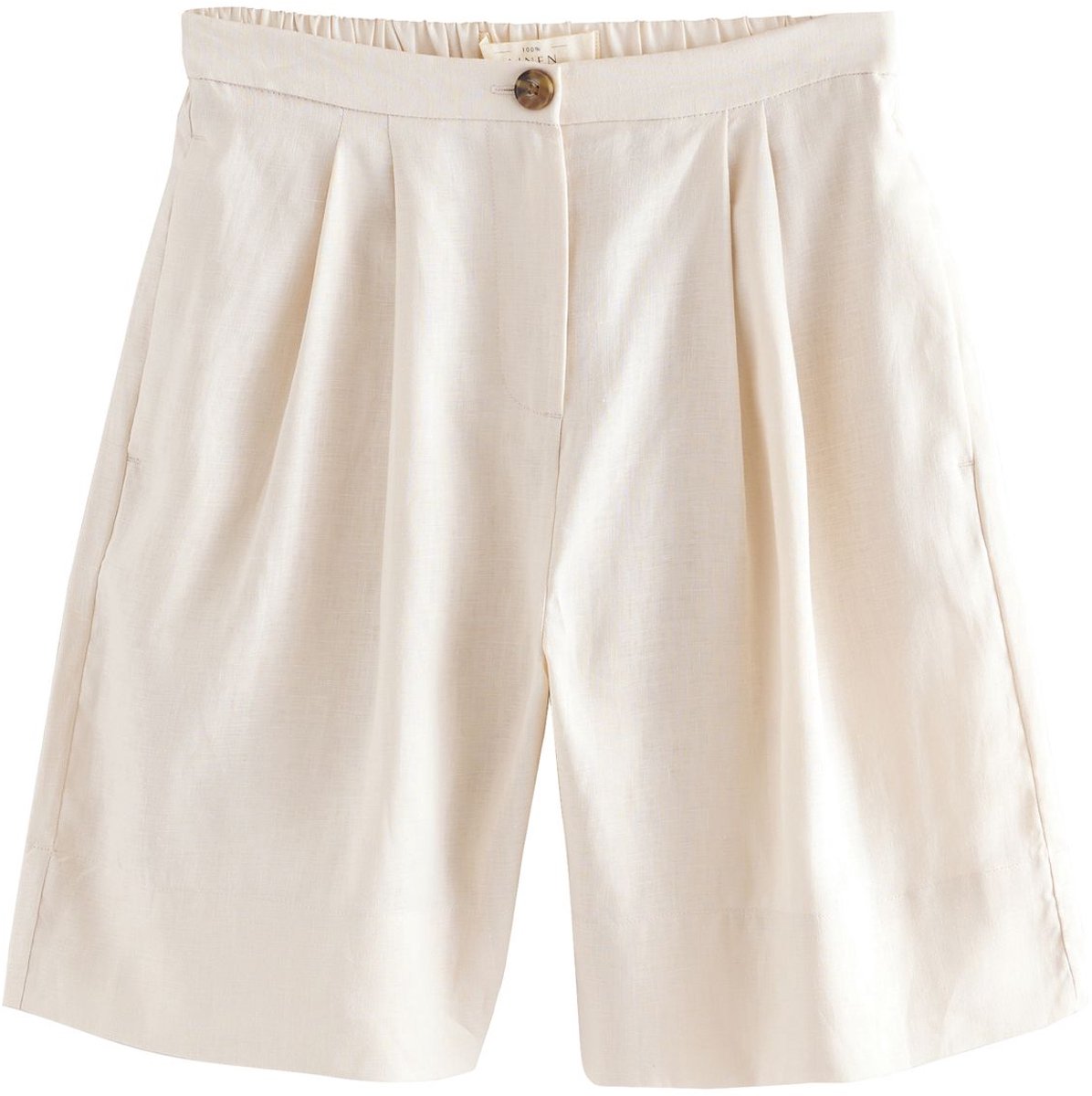 Next - Dames - 100% linnen bermudashort - Naturel