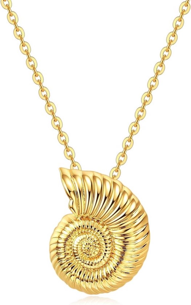 Dikke Gouden Strand Conch Schneckenhäuschen Halsketting voor vrouwen - Trendy Sieraad - Zomer Accessoire
