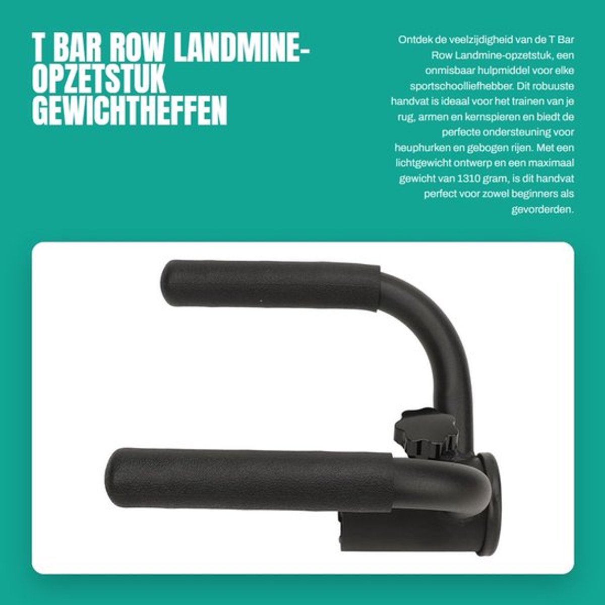 Landmine-opzetstuk Lichtgewicht - T Bar Row Handgreep - Halterhandgreep - Ergonomische Grip - Multifunctioneel Ontwerp - Geschikt voor Full Body Workout - Halters