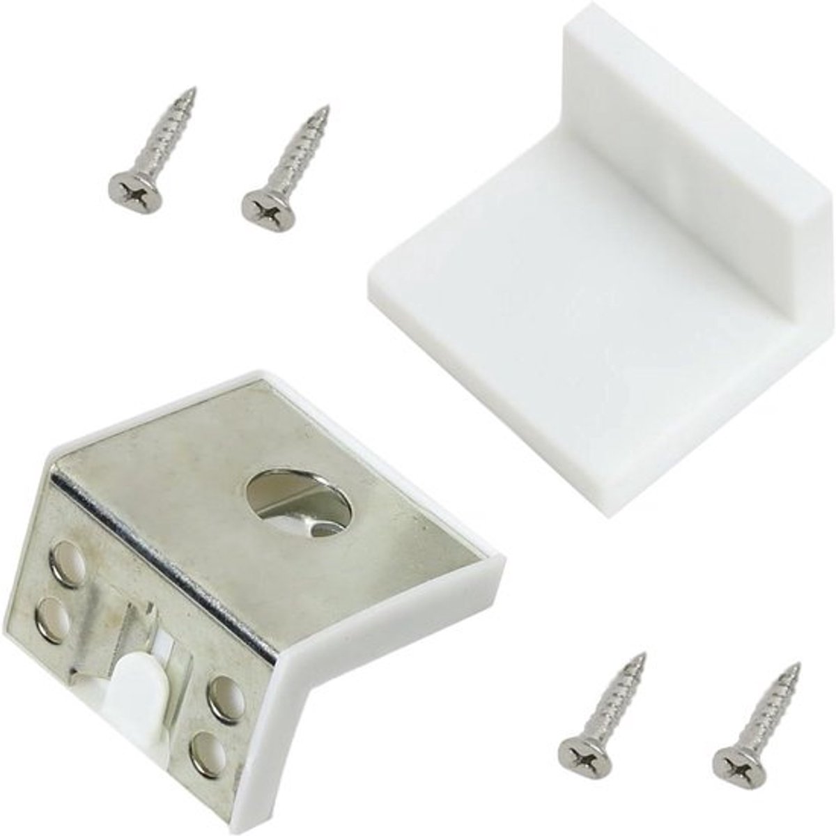 Set van 2 wandhouders voor planken, wandbevestigingsset in wit incl. schroeven - 75 characters