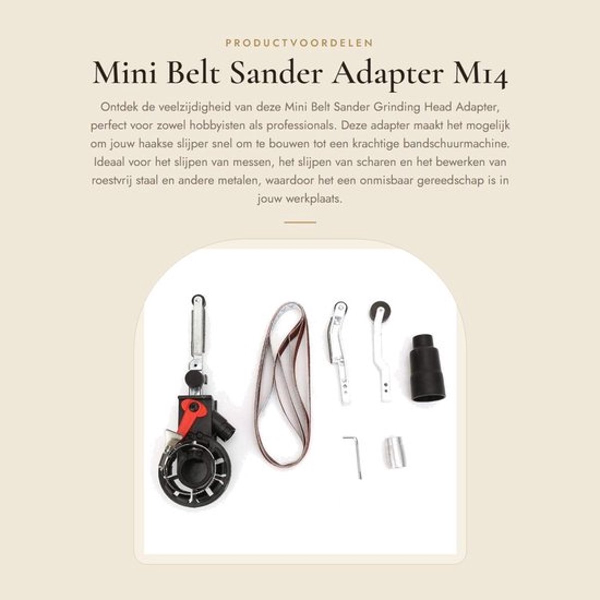 Mini Belt Sander Adapter - M14 - Perfect voor messen slijpen - Handig en ergonomisch - Geschikt voor metaalbewerking - Ideaal voor doe-he...