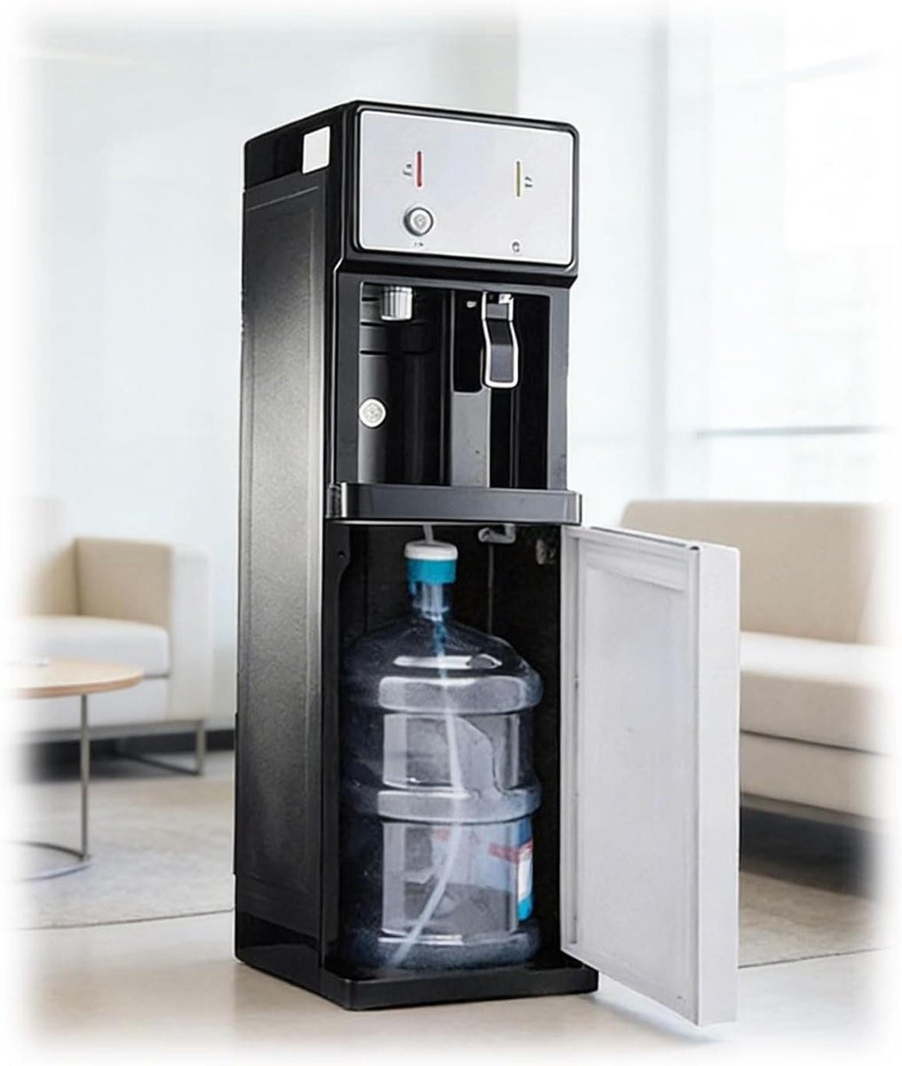 Waterdispenser Staand - Waterkoeler Fontein - Direct Water Tappen - Flessen Onderin - 105 cm Hoog - Zwart