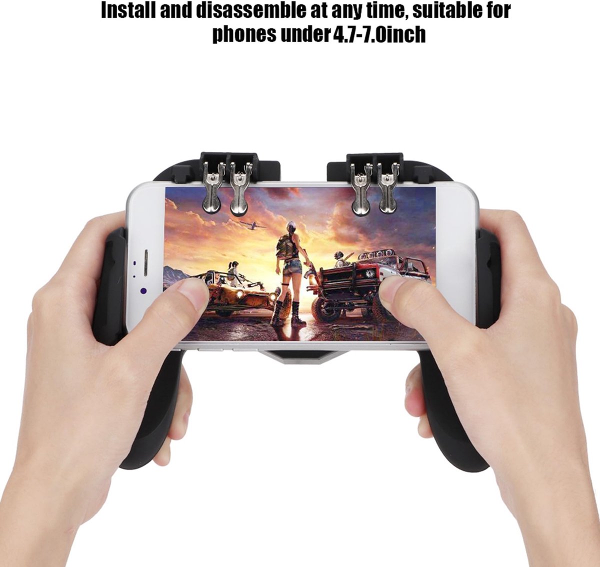 SnelShoppen - Mobiele Game Controller met Ventilator, 4 Trigger Gamepad voor Smartphone Gaming, Warmteafvoer Handvat voor Telefoons 4,7-7 inch, Ideaal