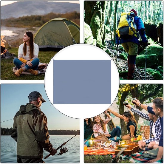 Tent Tapijt - Campingkleed Vloermat - Kamperen Picknicken - Waterdicht Sneldrogend - 240x240cm - Blauw — afbeelding 2