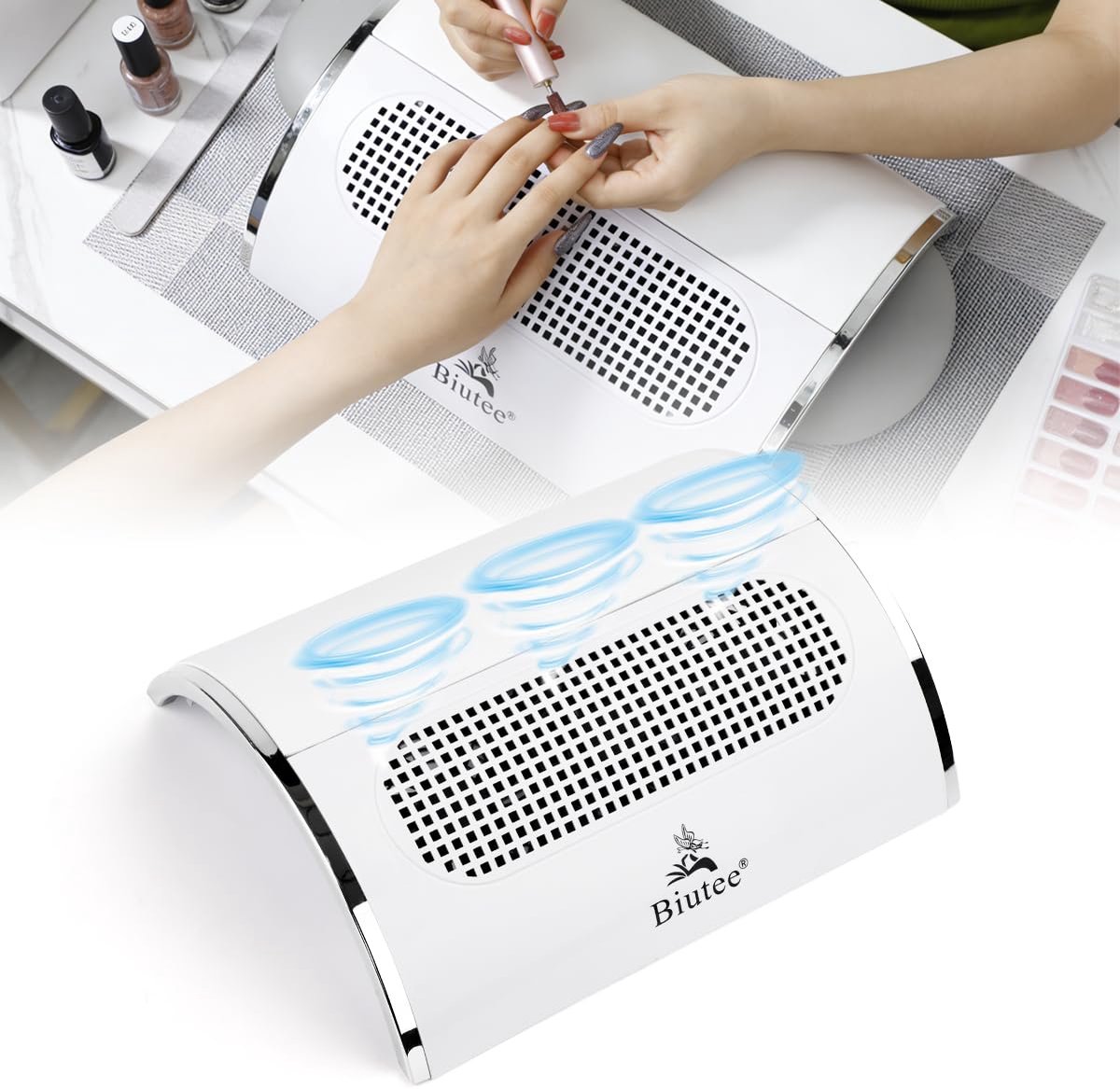 SnelShoppen - Professionele manicurestofzuiger 40W met 3 geruisarme motoren voor nagelstudio, manicure en pedicure, ideaal voor salons en thuisgebruik