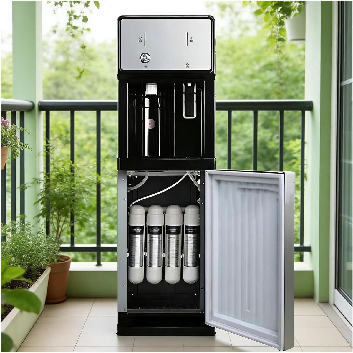 Waterdispenser - Waterkoeler fontein - Direct drinkwater - 4-traps filtratie - 105 cm hoog - Wit