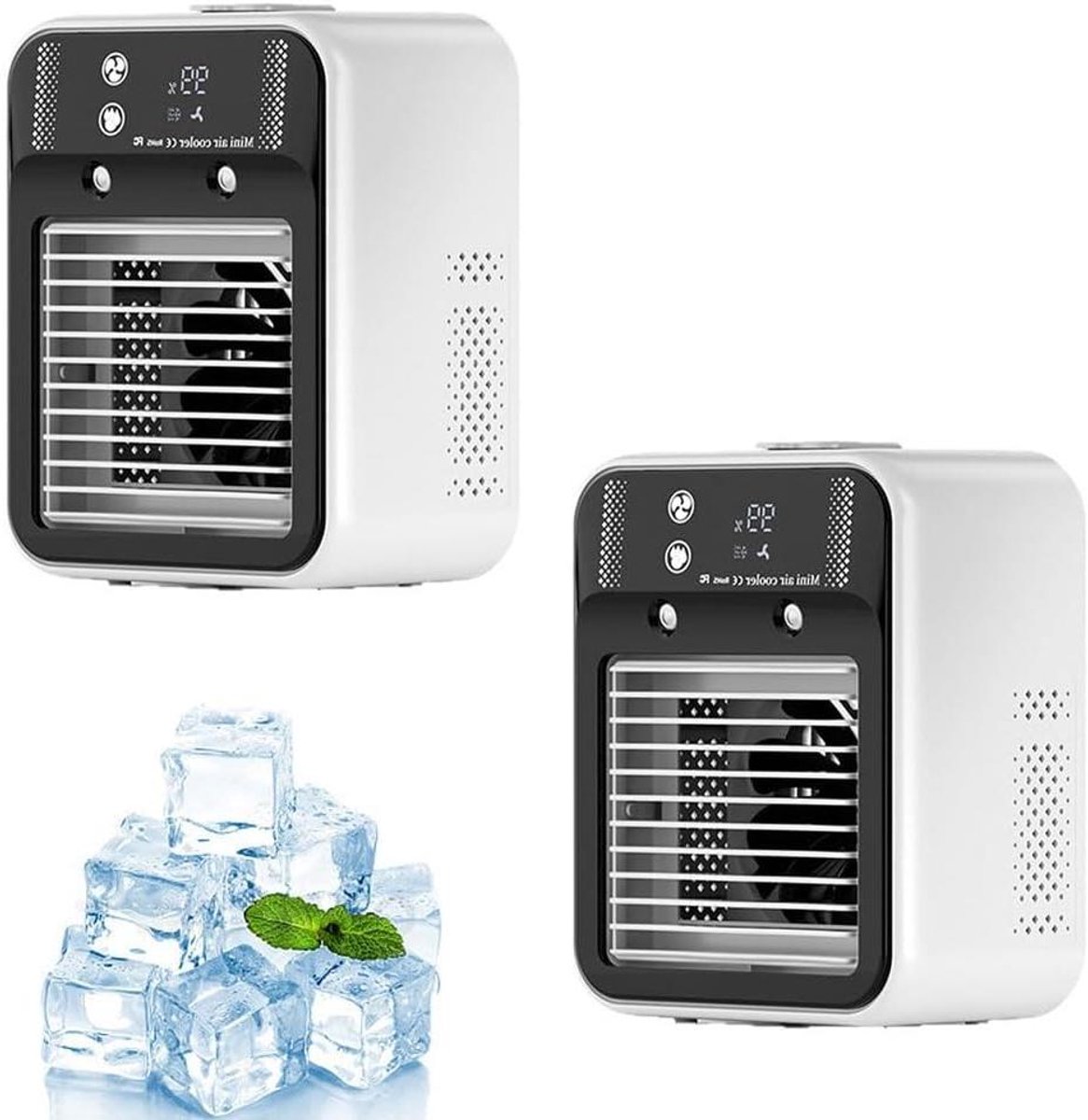 Draagbare Airco - Persoonlijke Koeler - Snelle Verkoeling - Geen Installatie Nodig - 500ml Tank - Zwart Wit