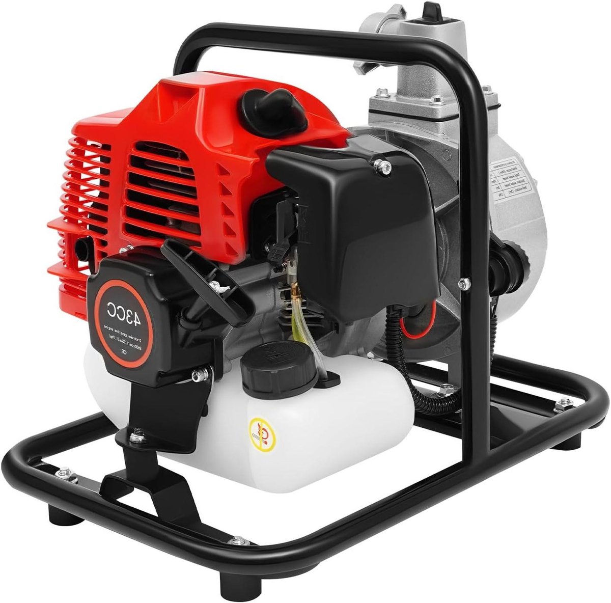 Benzine Waterpomp - Vuilwaterpomp Tuinpomp - Water Verplaatsen - Krachtige 2-takt Motor - 8000 L/u 30m - Zwart