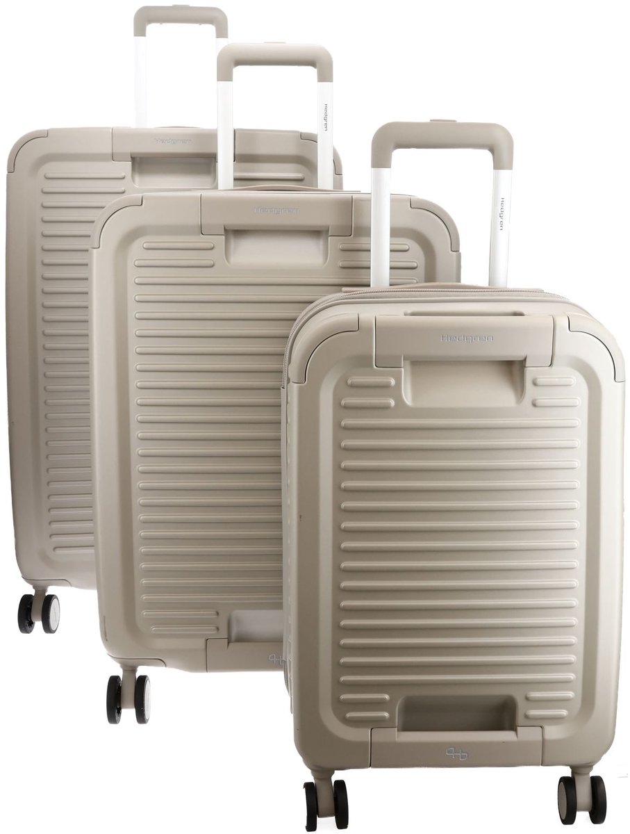 Hedgren trolley Raku Yuno Set S / M+ / L+ Pussywillow Grey Lichtgrijs 55cm