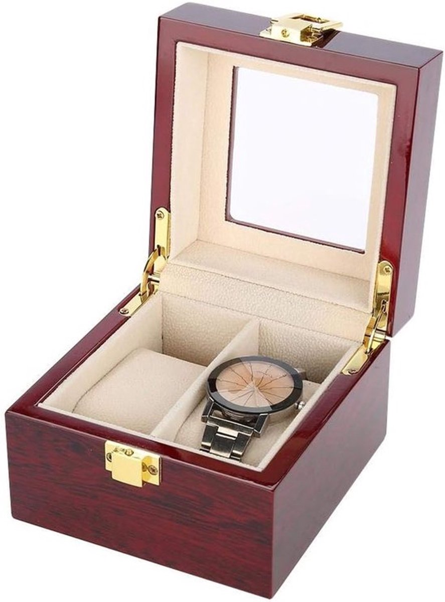 Heren horlogekoffer met opbergvak, luxe horloge box voor bescherming en presentatie