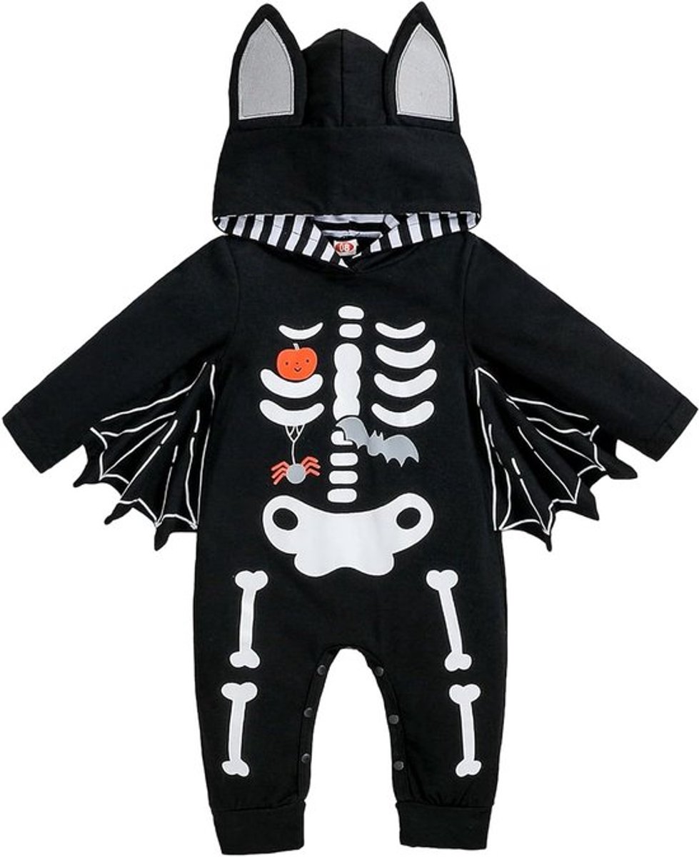 Schattig Baby Bats Kostuum met Kap en Cape - Zacht Romper voor Pasgeborenen tot 24 Maanden - Perfect voor Halloween en Feestjes