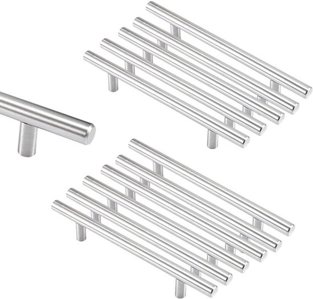 T-Handle Set van 20 Stuks voor Meubels - RVS T-Bar Handgrepen voor Keukenkastjes en Lades
