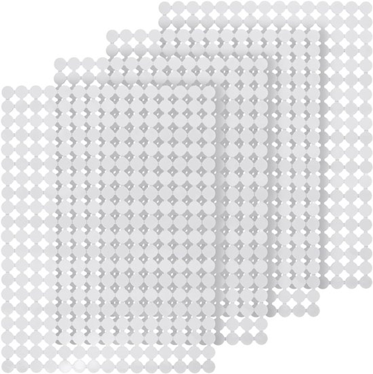4 Stuks 40x30cm Afvoer Mat Bescherming, Verstelbare Sneldrain Mat voor Keramische en RVS Wasbakken, Wit en Duurzaam