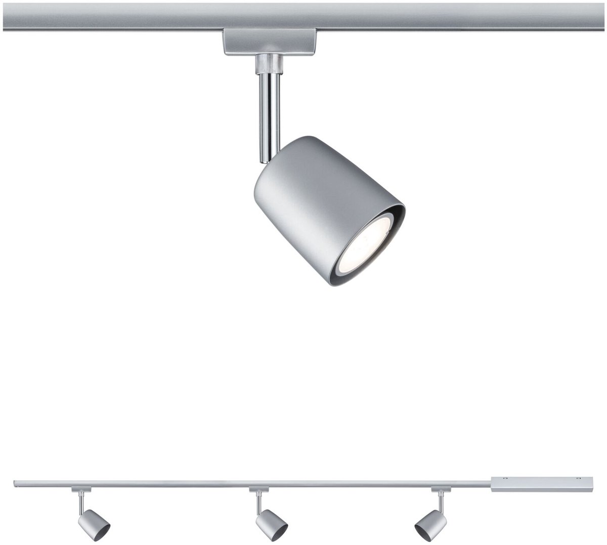 Paulmann URail Railspot Cover Startersset GU10 max. 3x10W dimbaar 230V Chroom mat, Chroom
