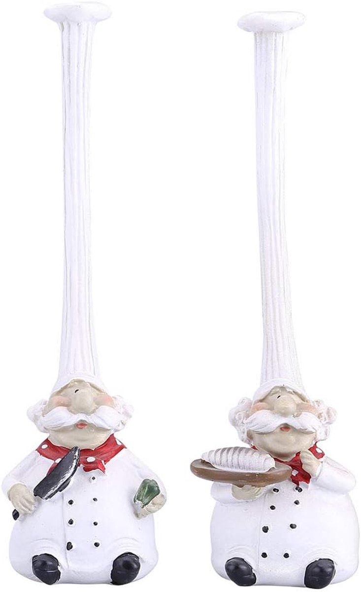 SnelShoppen - Creatieve Houten Keukenfiguur Decoratie - Retro Kookfiguur - Handgemaakt - 20 cm - Voor Keuken, Restaurant, en Café - Unieke Interieurac