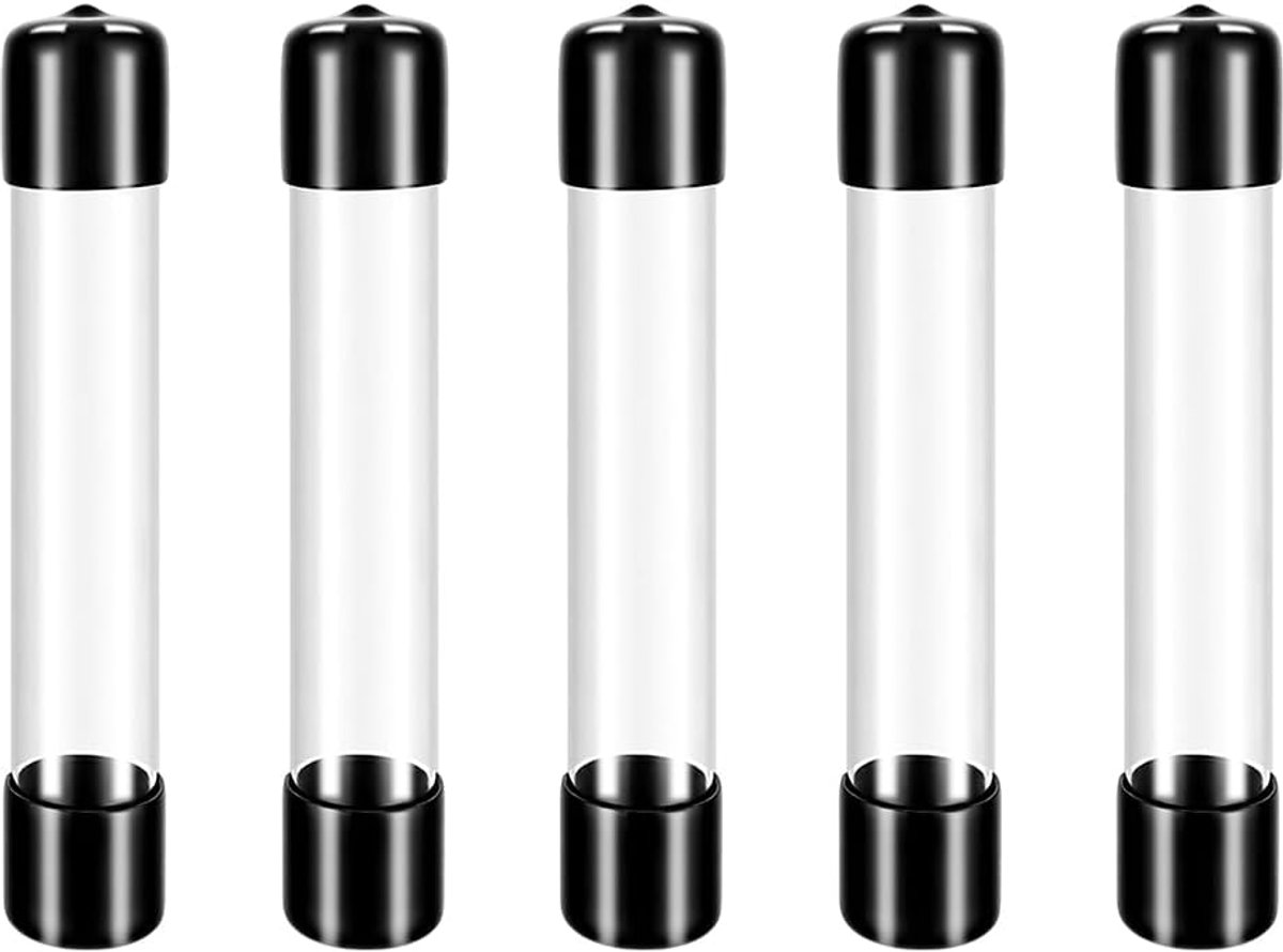 SnelShoppen - 5x Heldere Rigid Plastic Buizen met Doppen 16.5x3cm Opbergbuizen voor Etherische Sticks, Kralen, Tandenstokers en Naalden, Transparant,