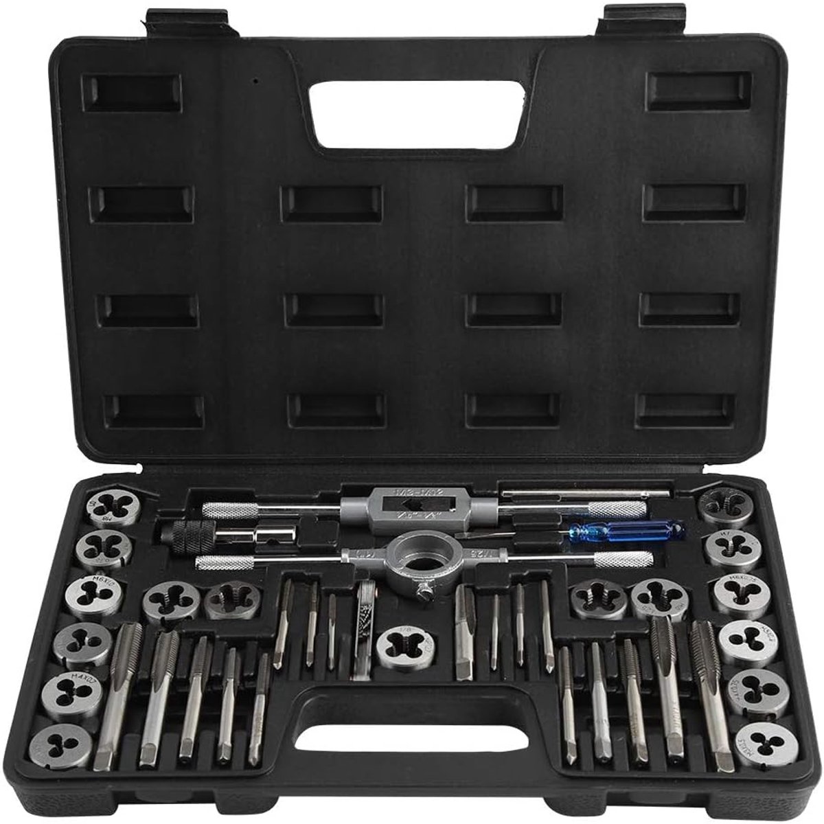 SnelShoppen - Tapping Tool Set - Tap en Draadset - 40 Delen - Duurzaam Tap Gereedschap met Opbergdoos - Compleet Set voor Machines, Schroeven en Meer