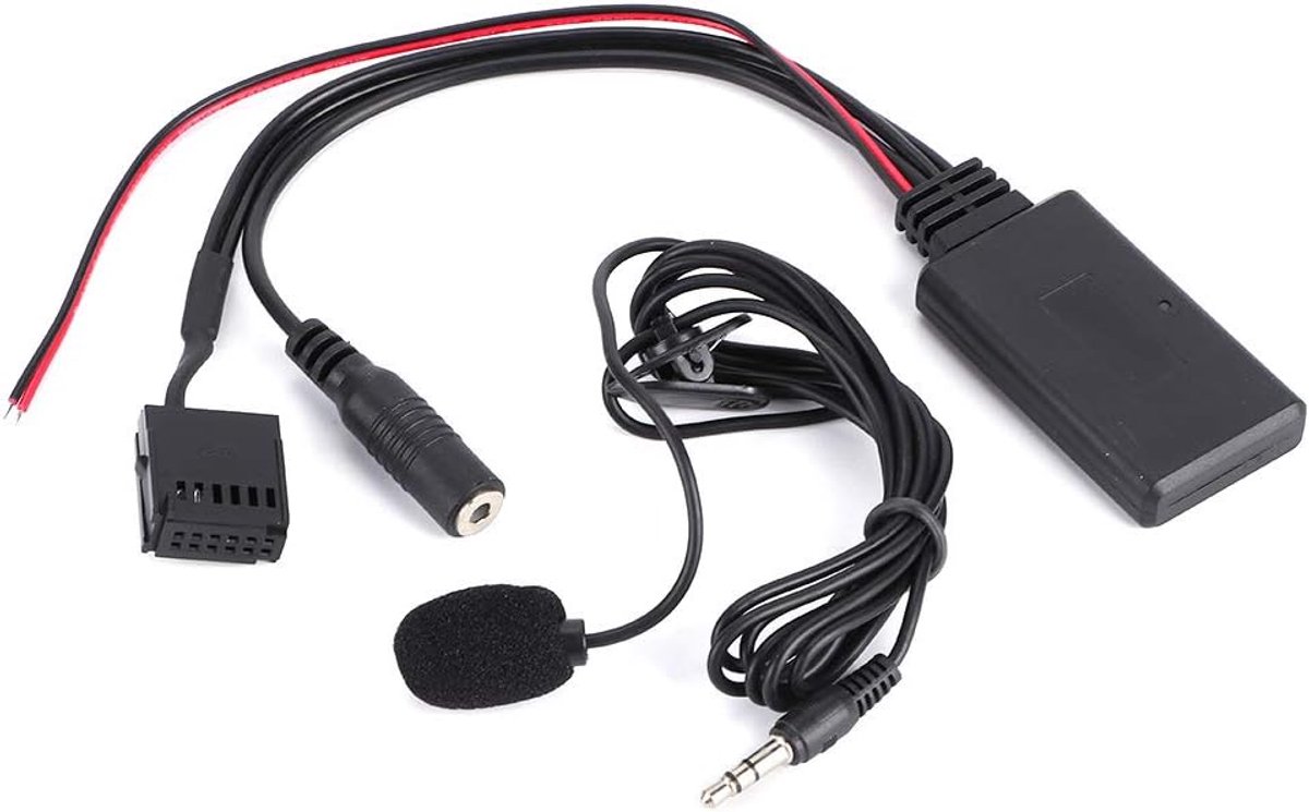 Auto Audio Adapter - Bluetooth Carkit - Muziek Streamen - Met Handsfree Microfoon - 12 Volt - Zwart