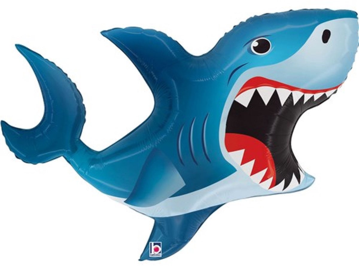 Folieballon - Grote Haai - 89 cm - Helium- en Luchtvulling