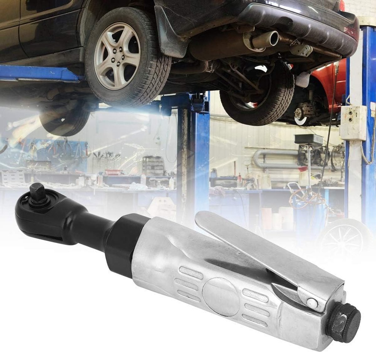 SnelShoppen - Pneumatische Ratelsleutel 1/4" Vierkante Aansluiting Lucht Ratelsleutel Gereedschap voor Scheepsbouw, Mechanische Ingenieurswetenschap,