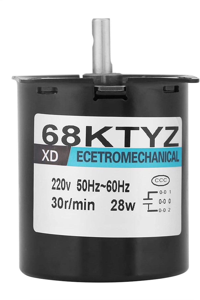 SnelShoppen - Permanent Magnetische Synchrone Motor 68KTYZ 220V CW/CCW voor DIY Generator - 30 rev/min - Geschikt voor Automatisering, Lichten en Rege