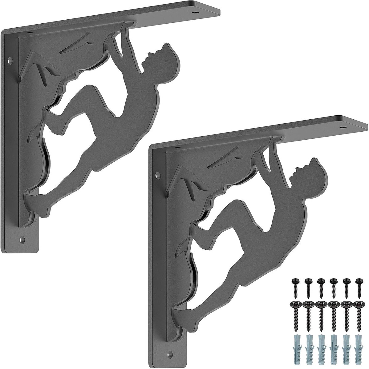 SnelShoppen - 2 Stuks Plank Beugels - Drijvende Planken Beugel - Rechte Hoek Ondersteuning 20cm - Metalen Muurbeugel voor Keuken, Garage, Kelder, Slaa