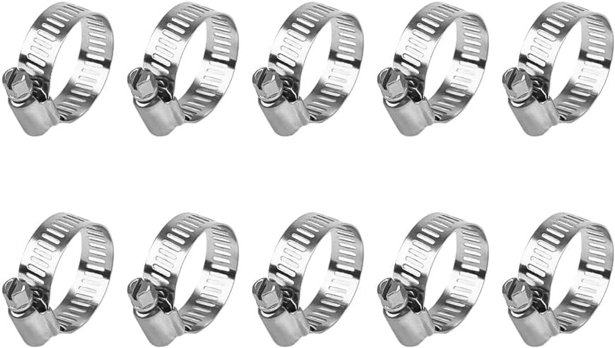 SnelShoppen - RVS Slangklemmen, Slangklem RVS 304 voor Zachte Slangen, Spanningsbereik 6-12 mm, Bandbreedte 8 mm, Verpakking van 10 Stuks