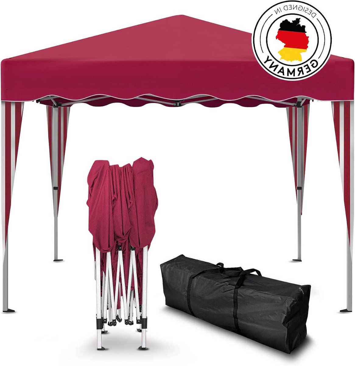 Pop-up Paviljoen - Vouwtent Tuinfeest - Feestelijke Beschutting - Waterdicht Polyester - 3 x 3 Meter - Rood