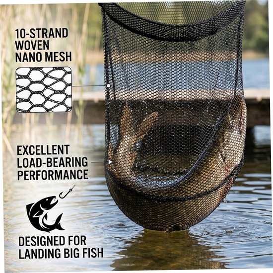 Visnet Vervanging - Schepnet Net - Vissen Vangen - Sneldrogend Nano Net - 40x40 cm - Niet gespecificeerd — afbeelding 4