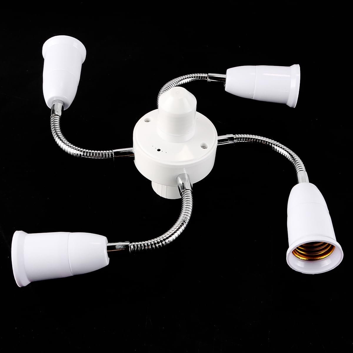 SnelShoppen - 360° Verstelbare E27 Splitter Fitting Adapter Lamp Houder Converter met Verlengslang 5 Weg Adapter voor Kantoor Gang