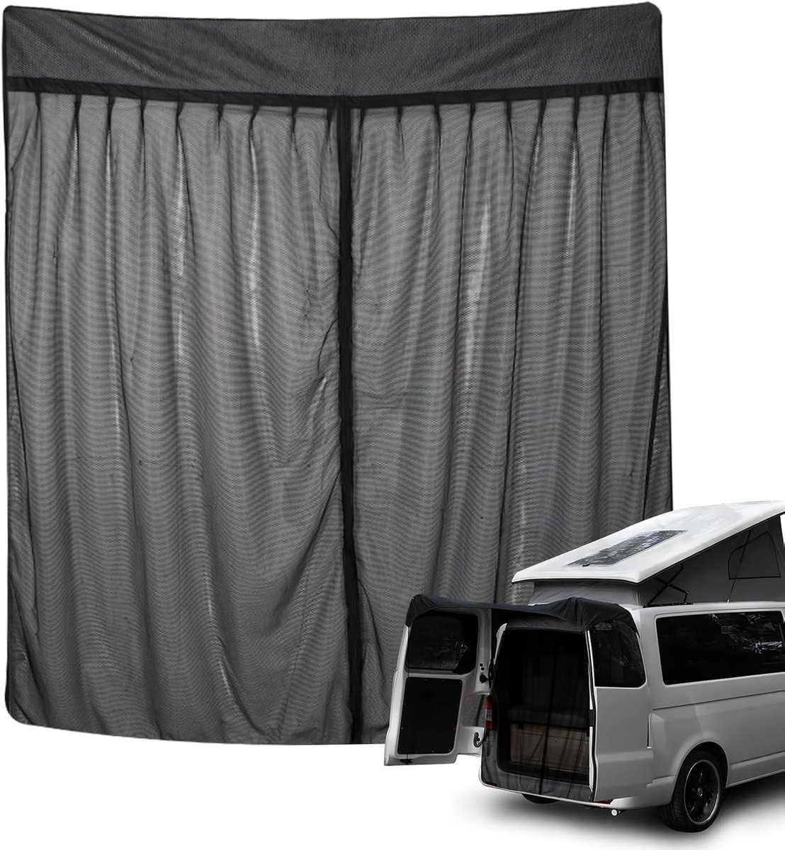 SnelShoppen - Magnetisch Insectennet voor 1990-2003 VW T4, Vliegenscherm met 4-Zijdige Magneten, Muggennet voor Camping, 65 inch x 130 cm/150 cm