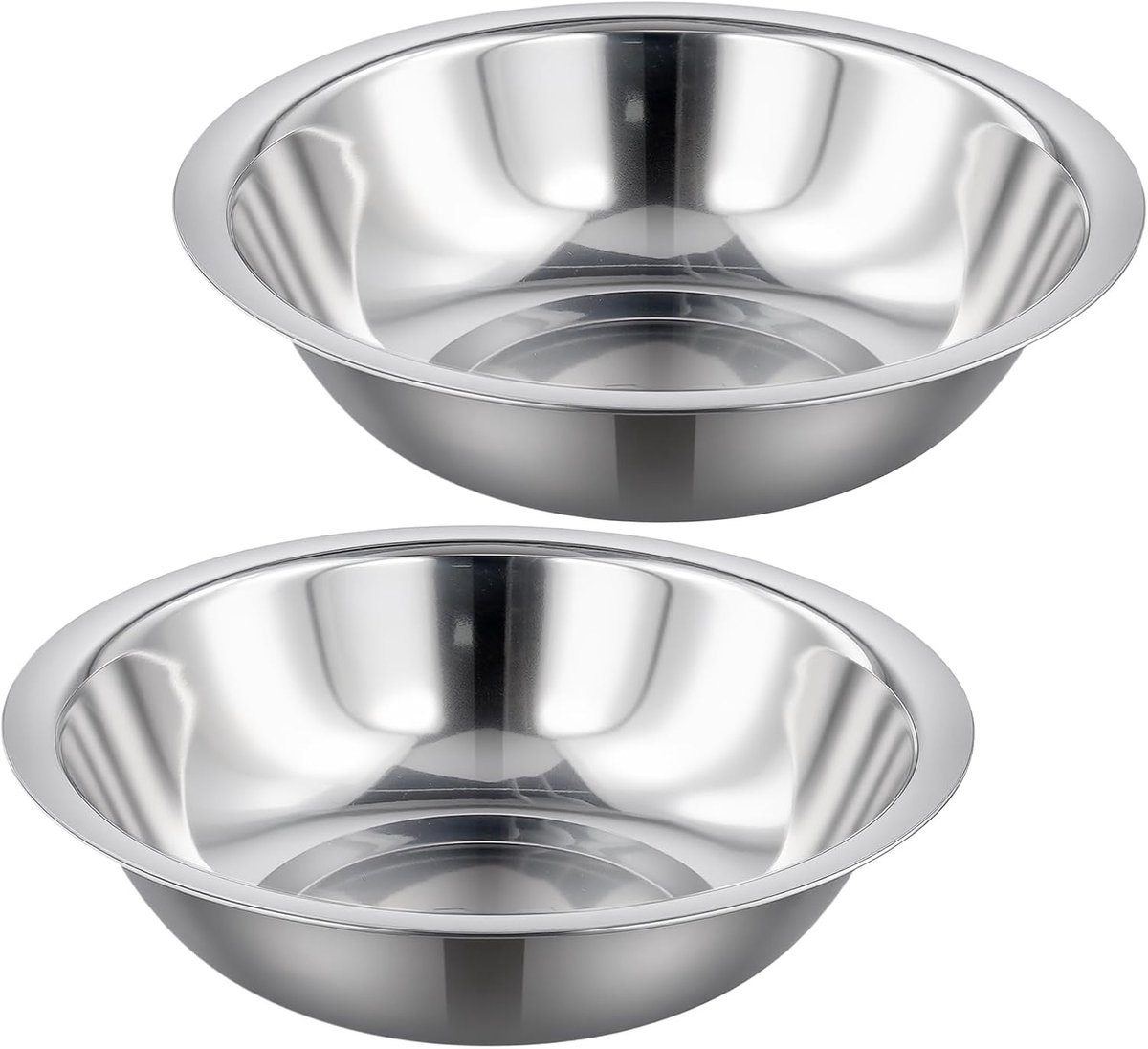 SnelShoppen - 2 Stuks 19,5 x 5,7 cm Roestvrij Stalen Mengkommen, 8 Inch Keuken Mengkommen voor Thuis, Duurzaam en Veelzijdig voor Koken en Bakken