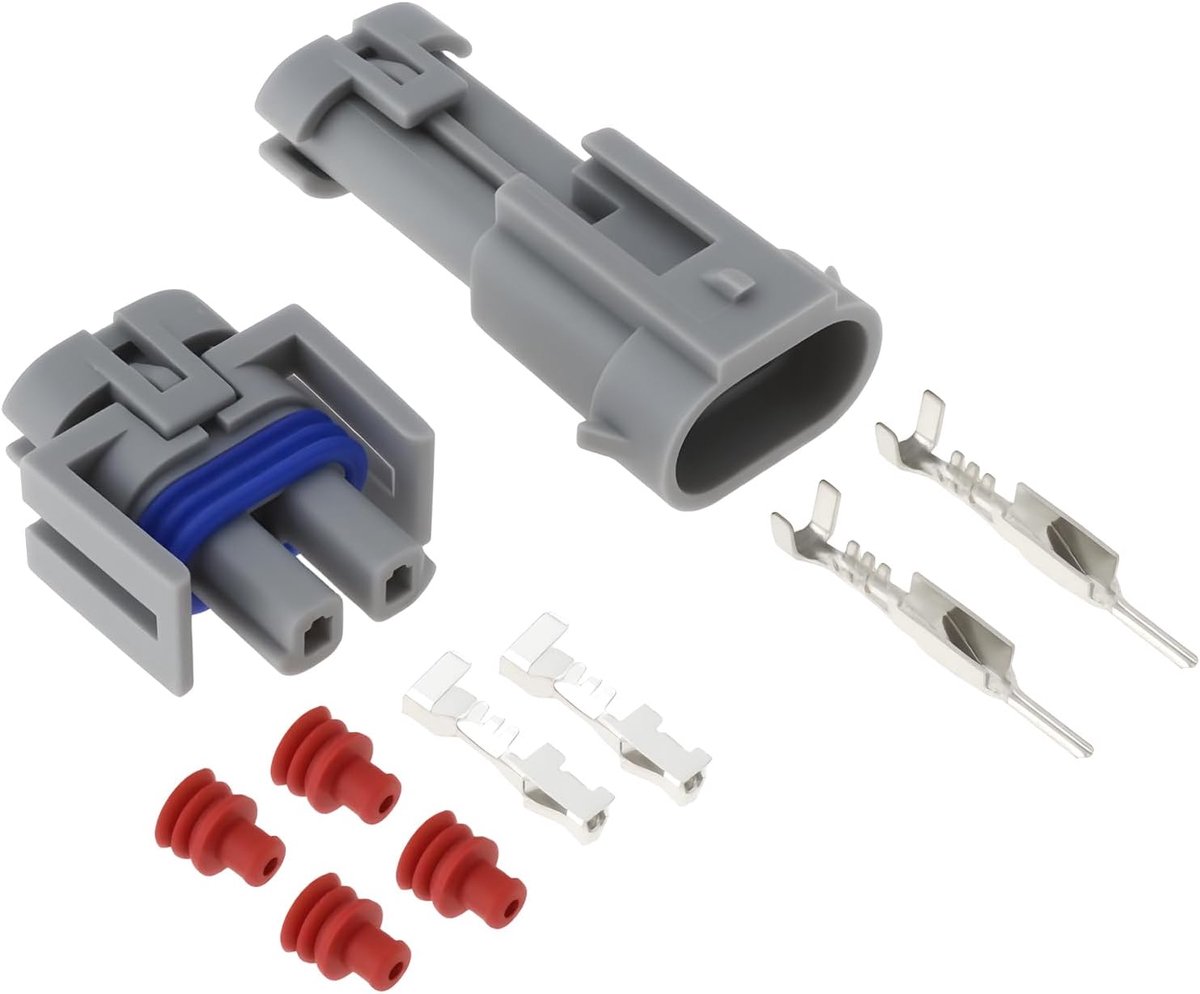 SnelShoppen - 2 Pin Waterdichte Autosnoer Connector Kit 12162017 H1348-2P Geschikt voor Airconditioning Compressor, Voertuig Accessoires, Dubbel, Trip