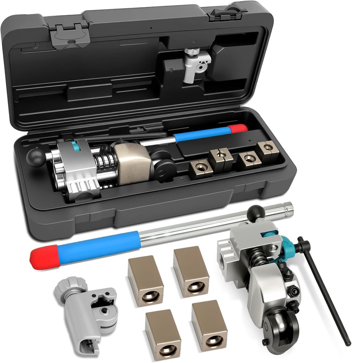Professional brake tube flange tool, 45-degree single, double and bubble flange, incl. tube cutter, for 3/16", 1/4" - ShopVlot