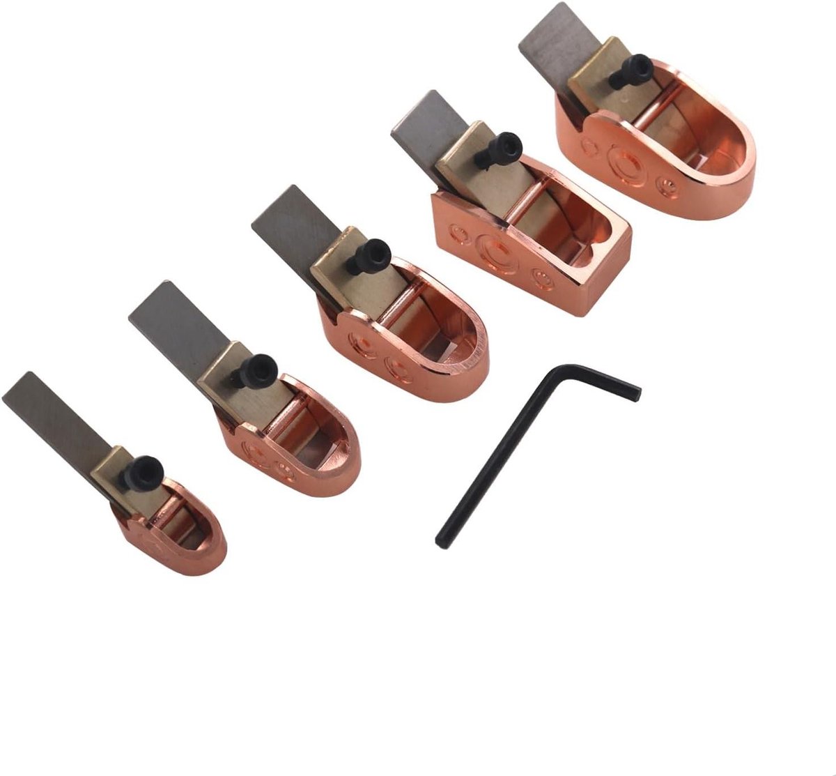 Messing Vliegtuigsnijderset - Houtbewerkingsgereedschap Luthier - Instrumenten Vormgeven - Gebogen Zool Ontwerp - 5 Delige Set - Rosé Goud