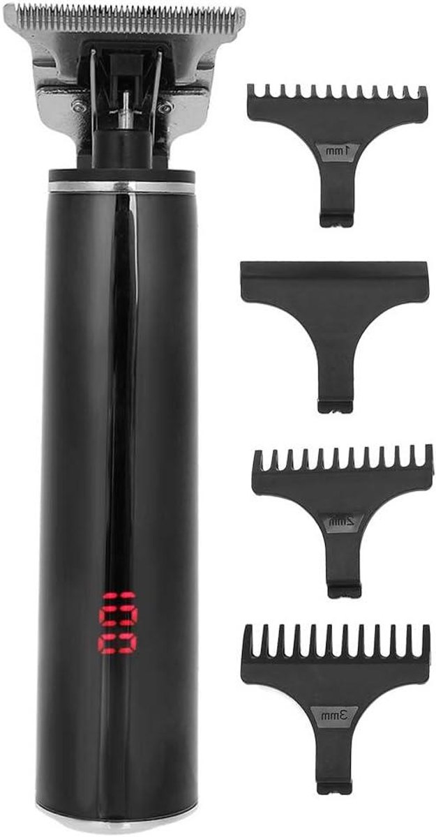 Elektrische Tondeuse - Haartrimmer USB - Thuis Knippen - LCD Scherm - 5W - Zwart