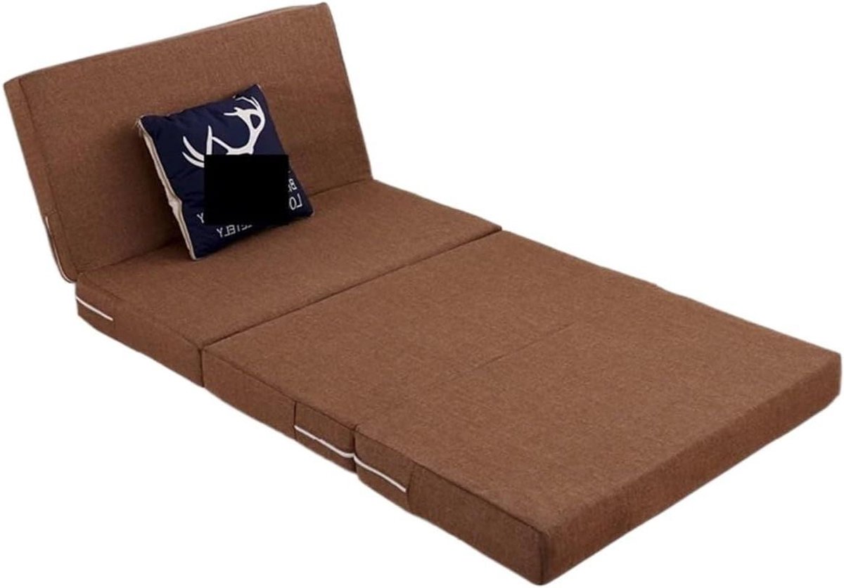 Vloer Matras - Opvouwbaar Bed Gastenmatras - Comfortabel Slapen - Dikke 8cm Memory Foam - 70x200cm - Bruin