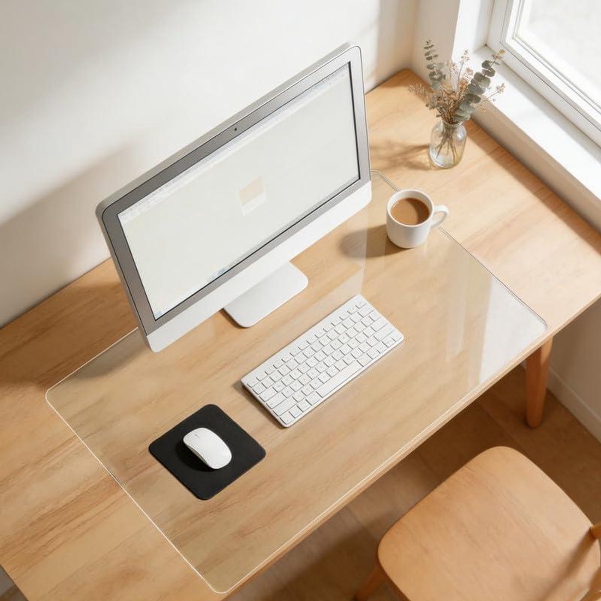 Transparante Desk Mat 60 x 30 cm - Antislip, Hittebestendig en Waterdicht voor Thuis en Kantoor