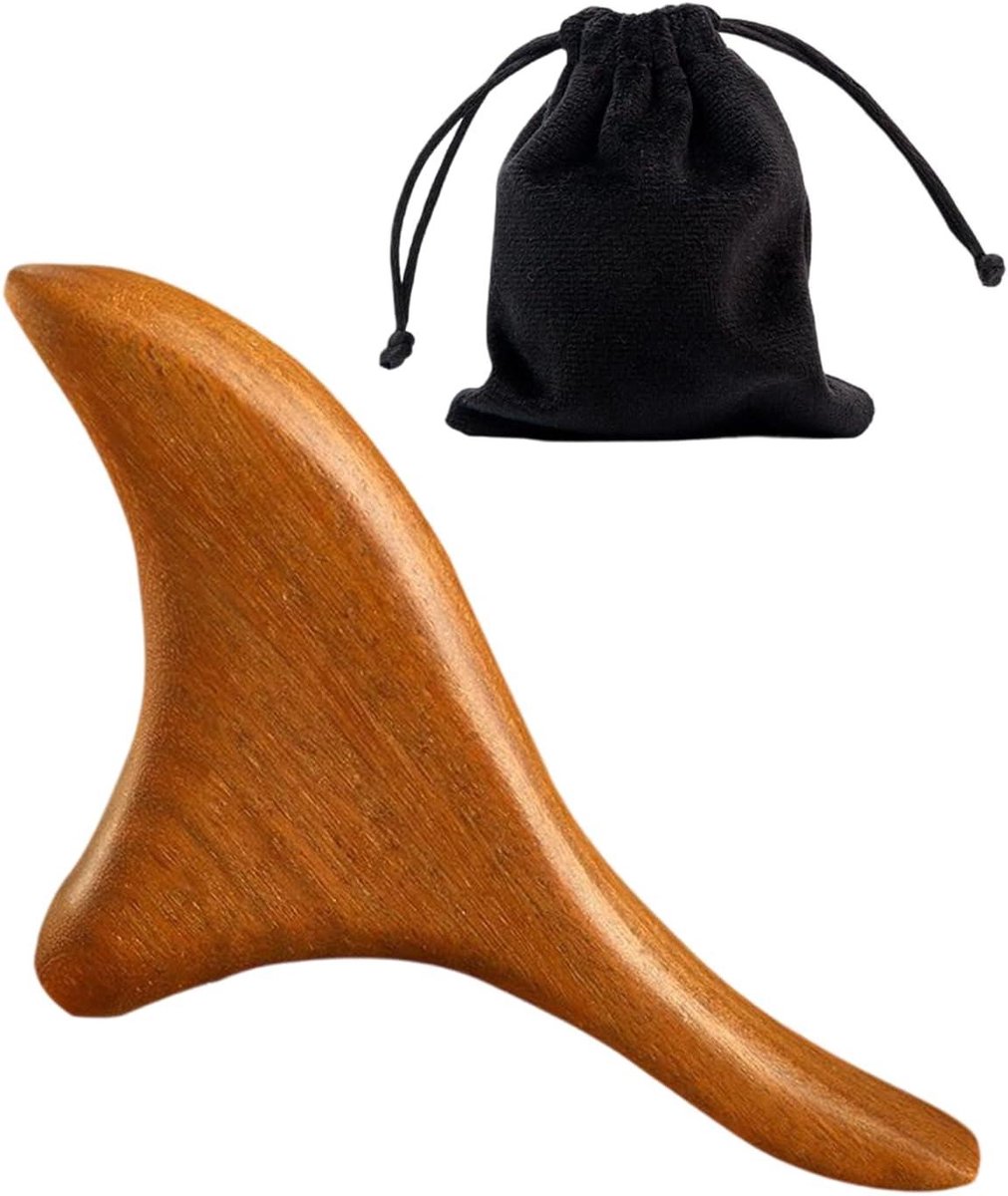 Gua Sha Massagekam - Houten Schraper - Gezichtsontspanning - Natuurlijk Sandelhout - 1 stuk - Houtkleur