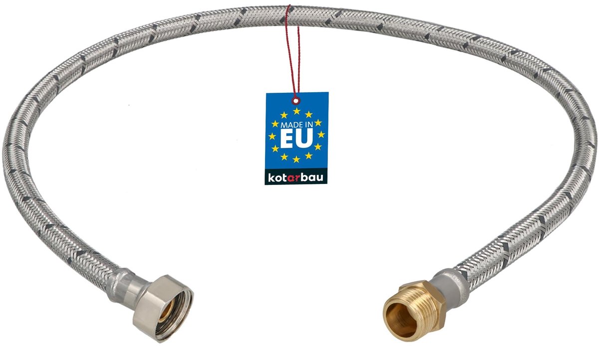 KOTARBAU® Flexibele Aansluitslang 1/2"x3/8" - Sanitaire Aansluitslang 80 cm - Flexibele Kraanslang - Buitendraad x Binnendraad - Aansluitslang Armatuur - Gevlochten Roestvrijstalen Aansluitslang
