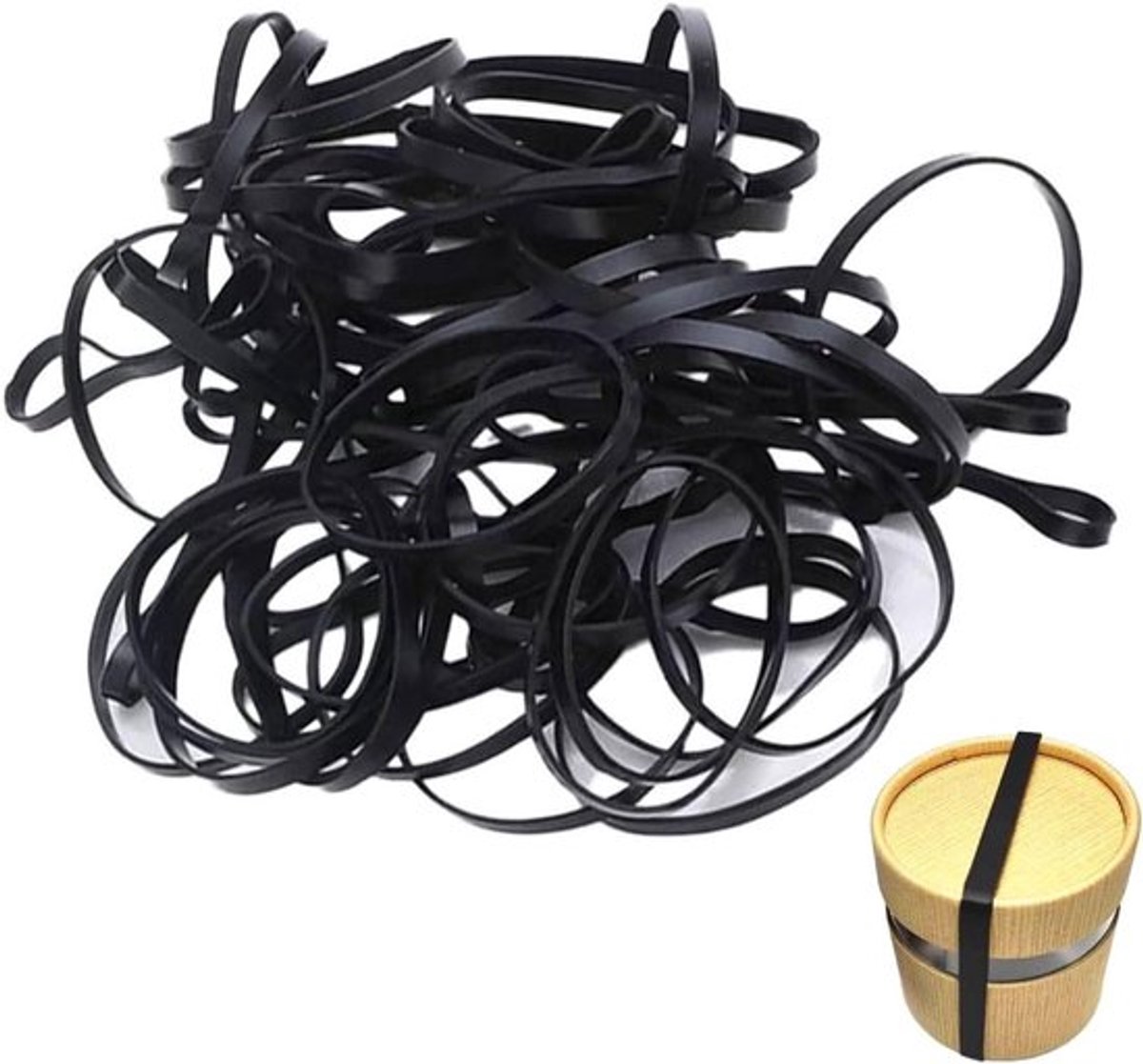 50 Stuks Zwarte Elastische Rubber Ringen - Dikke, Koudebestendige Bandjes voor Huishoudelijk Gebruik, Kamperen en Kantoorbenodigdheden