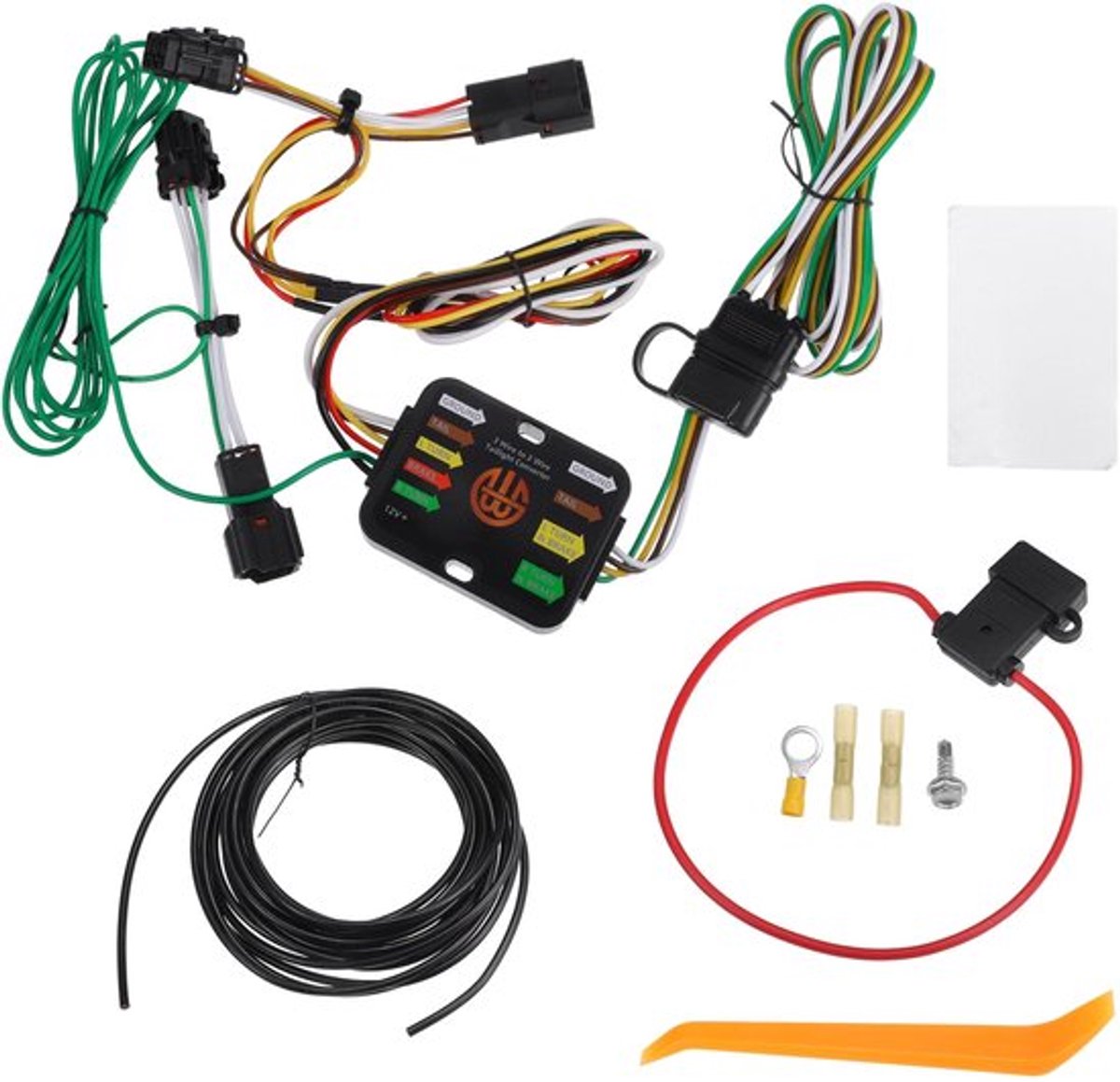 Aanhangwagenbedradingsset Duurzaam - 4-Pin Connector - Voor Hyundai Tucson 2010-2018 - Zwart - 384cm Lengte - Kunststof/Metaal - Aanhangwagenkabel