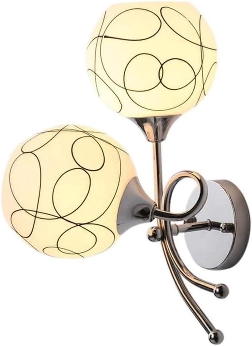 Moderne Wandlamp - Kristallen Schijnwerper - Woonkamer Verlichten - Ijzeren Metaal Frame - 30 cm Hoog - Zilver