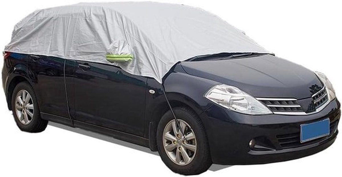 Halve autohoes waterdicht voor kleine auto's en compacte SUV's - Bescherming tegen winterse weersomstandigheden, UV-bescherming en stofafscherming voor binnen en buiten