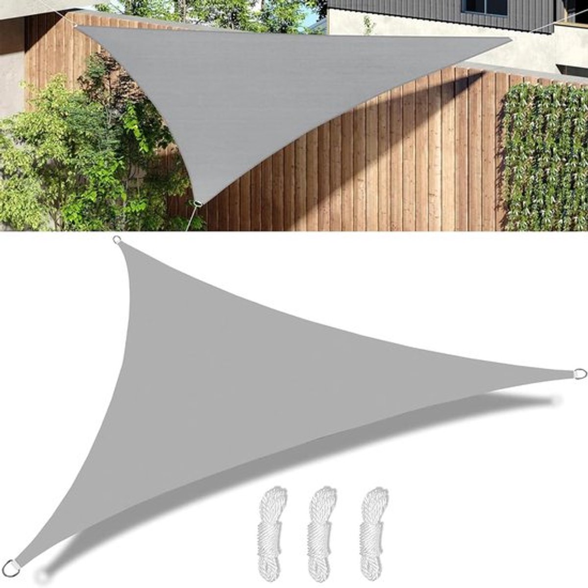 Waterdichte zonneschaduw zeil met bevestigingskoorden voor tuin, terras en zwembad