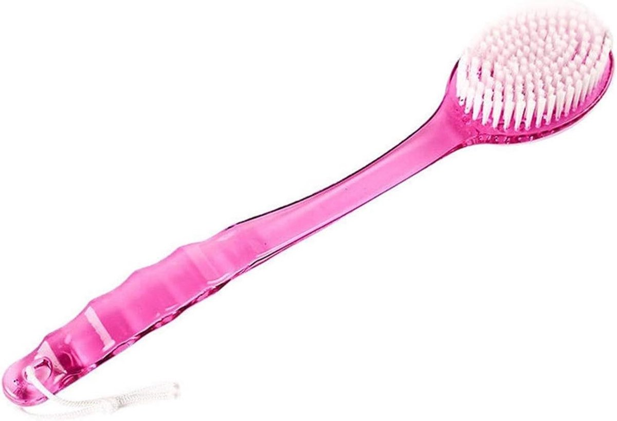 Doucheborstel met handvat - Badborstel lichaamsscrub - Huid reinigen - Lange handgreep - 36 cm - Blauw