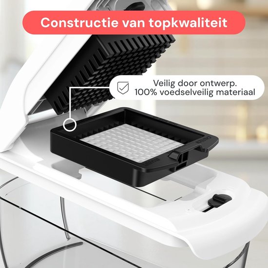 Groente Chopper - Snijmachine Keuken - Maaltijd Voorbereiden - Roestbestendige Messen - 1.2 Liter Capaciteit - Wit van Groente — afbeelding 2