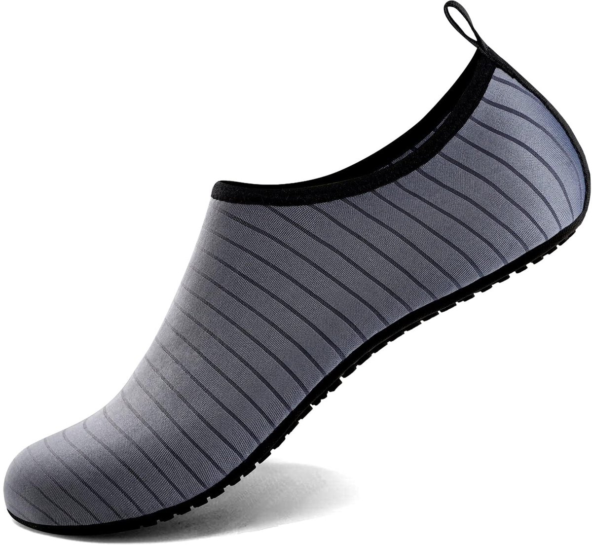 SnelShoppen - Steppli Waterschoenen, Badschoenen, Zwemschoenen, Aquaschoenen, Strandschoenen voor Dames en Heren, Grijs met Strepen, Maat 41 EU, Perfe