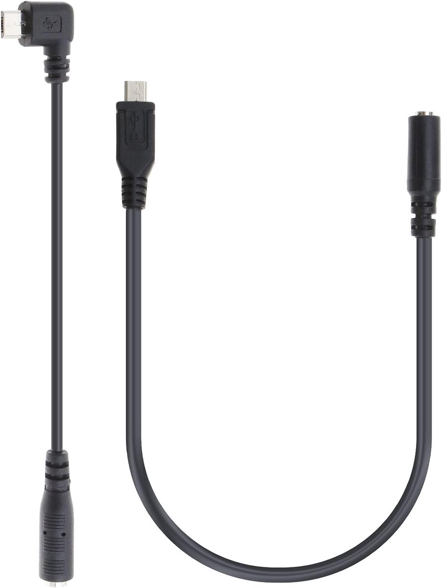 SnelShoppen - 2pcs DC Power 3.5mm Female Micro USB 5-pin Male Adapter Connector Kabel voor Hoofdtelefoon, Headset, Oortjes - Compact en Flexibel - Ges